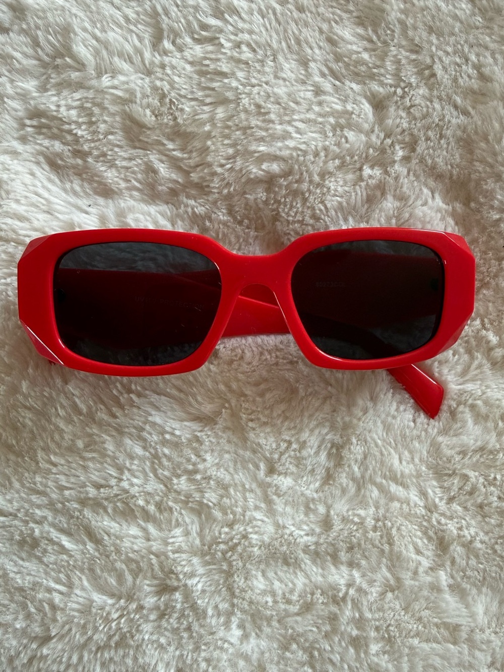 Bold Red Rectangular Sunglasses